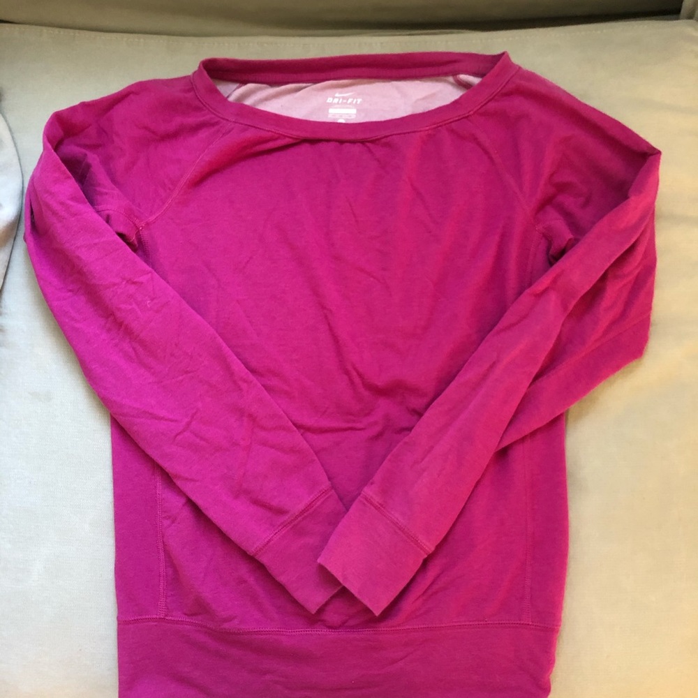 Nike hot pink long sleeve shirt